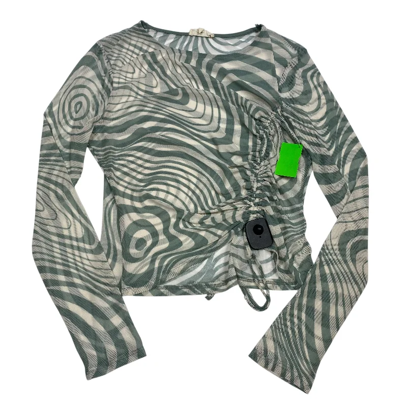 Trendy Sweaters Top Long Sleeve By Meraki In Cream & Green, Size: L