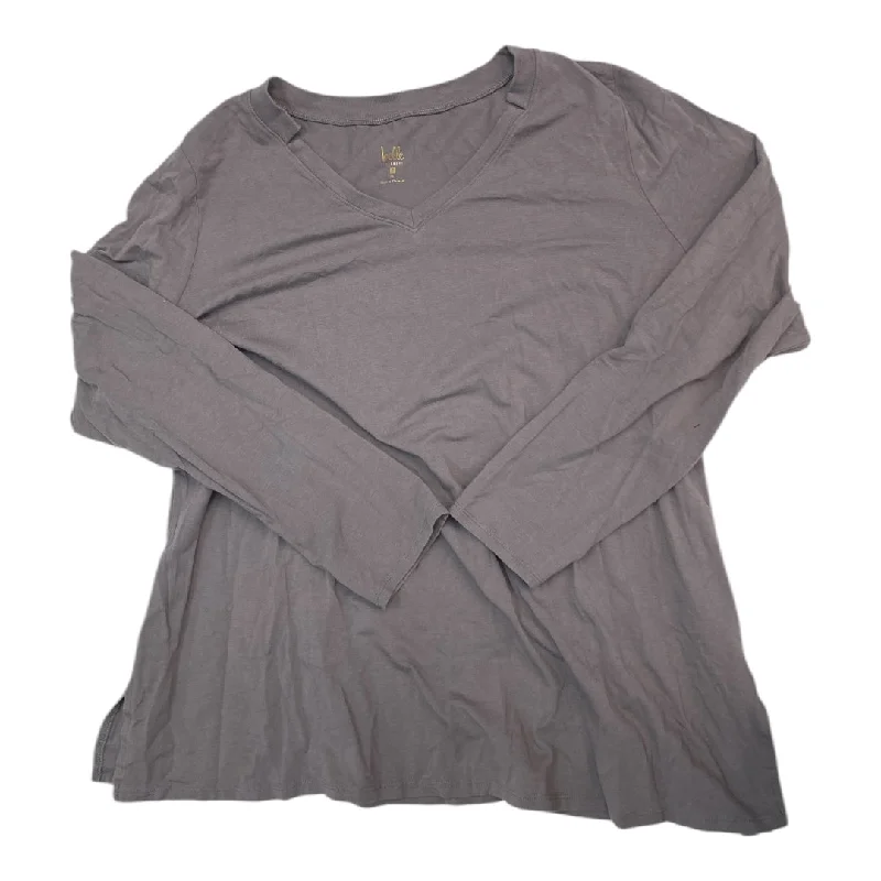 Trendy Sweaters Top Long Sleeve By Belle By Kim Gravel In Grey, Size: Xl