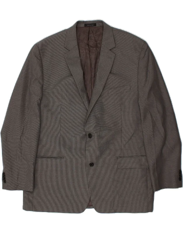 Fashion Accessories MICHAEL KORS Mens 2 Button Blazer Jacket UK 48 4XL Grey Polyester