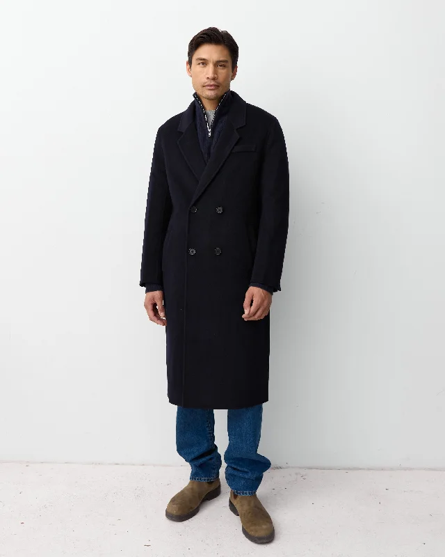 Stylish Hats THE MENS DOUBLE BREASTED COAT - NAVY