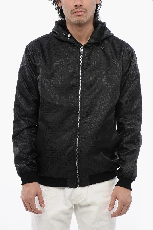 Work Clothes John Richmond Allover Ton-Su-Ton Logo Print Windbreaker