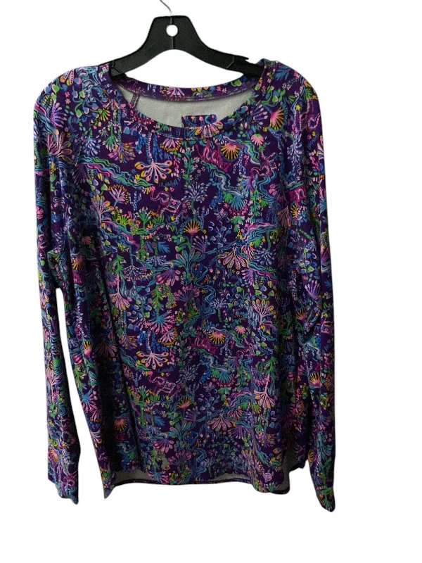 Fashionable Boots Top Long Sleeve Designer By Lilly Pulitzer In Purple, Size: Xl