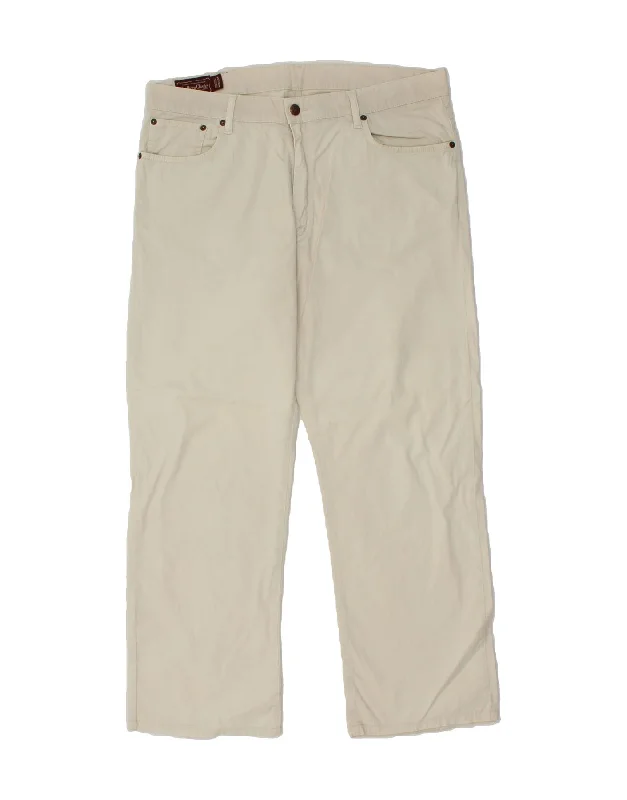 Winter Accessories MARLBORO CLASSICS Mens Straight Casual Trousers W38 L30 Off White Cotton