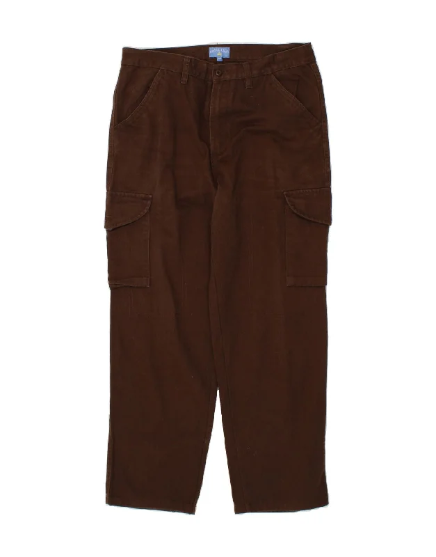 Slim-fit Shirts VINTAGE Mens Straight Cargo Trousers IT 48 Medium W32 L30 Brown Cotton