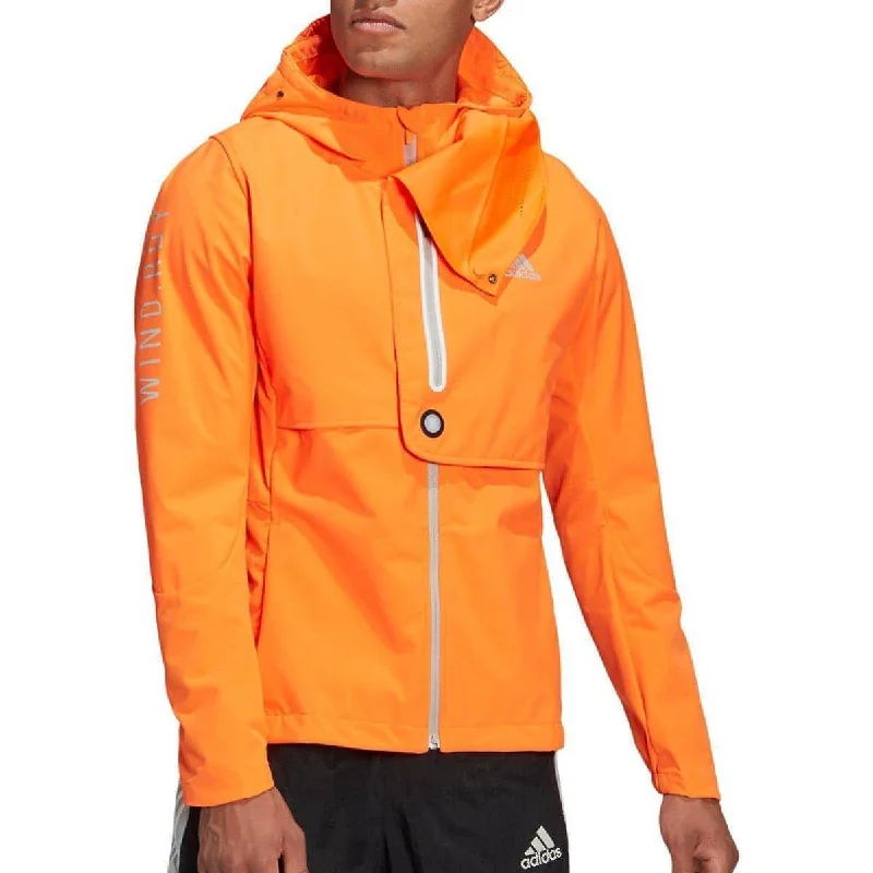 Designer Belts adidas Wind.RDY Mens Running Jacket - Orange