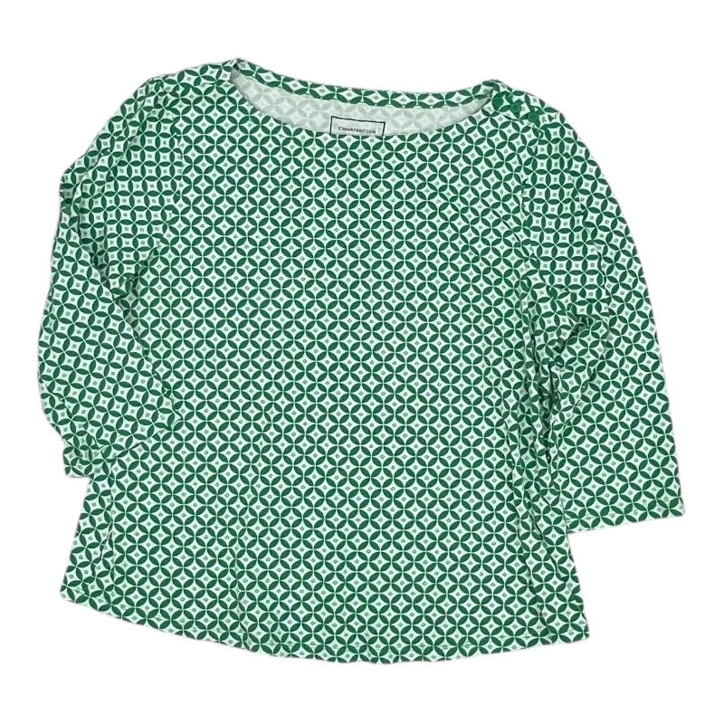 Relaxed Trousers Top 3/4 Sleeve By Charter Club In Green, Size:Xl