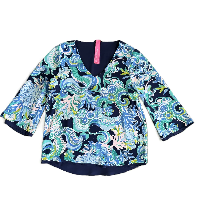 Casual Sweatshirts Top Long Sleeve Designer By Lilly Pulitzer In Blue & Green, Size: Xs