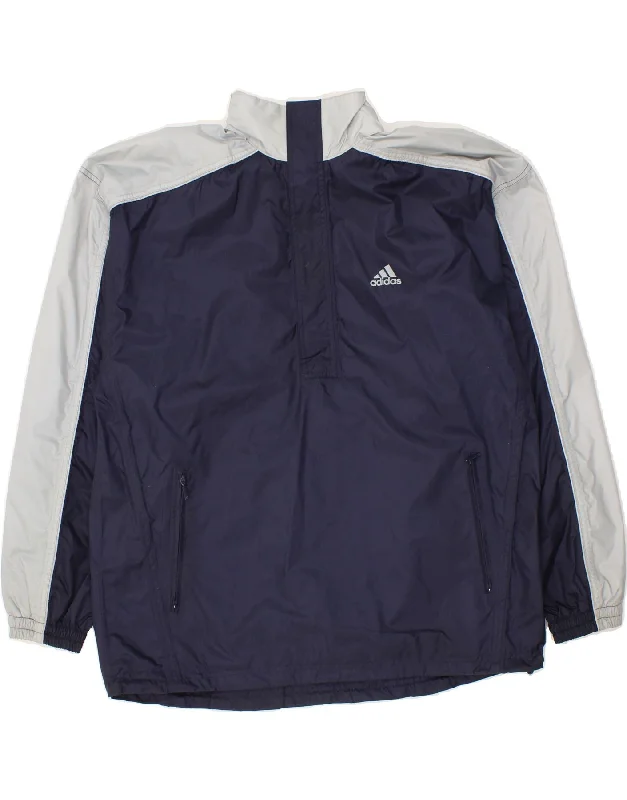 Denim Wear ADIDAS Mens Pullover Hooded Rain Jacket UK 42/44 Large Navy Blue