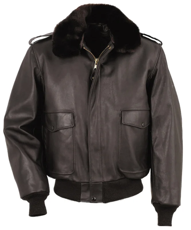 Sporty Blazers Schott Men's Leather Bomber Jacket - Brown