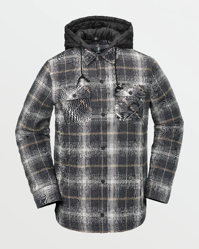 Funky Prints Mens Insulated Riding Flannel - Stone