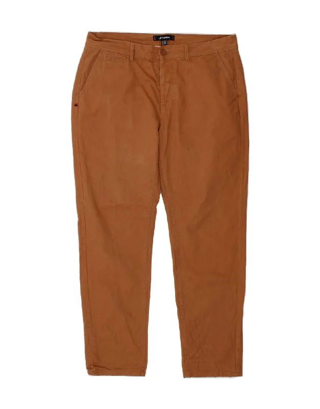 Street Casual KANGOL Mens Tapered Chino Trousers W34 L30 Brown Cotton