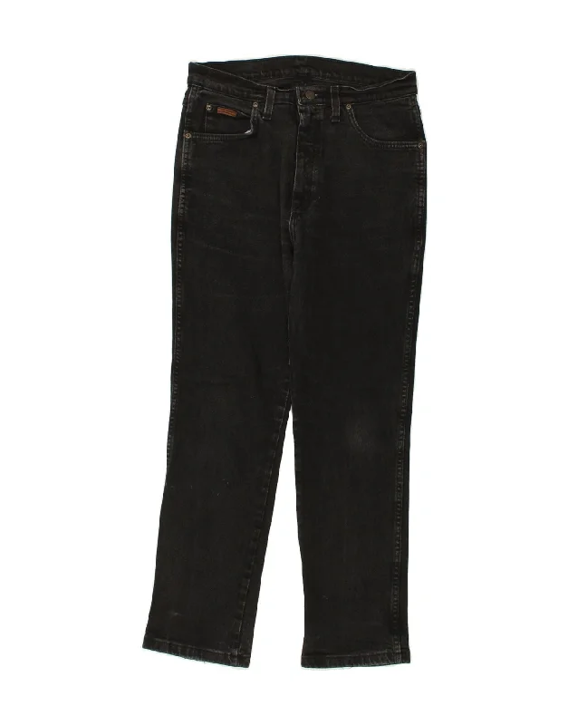 Designer Pants WRANGLER Mens Straight Jeans W30 L28  Black Cotton