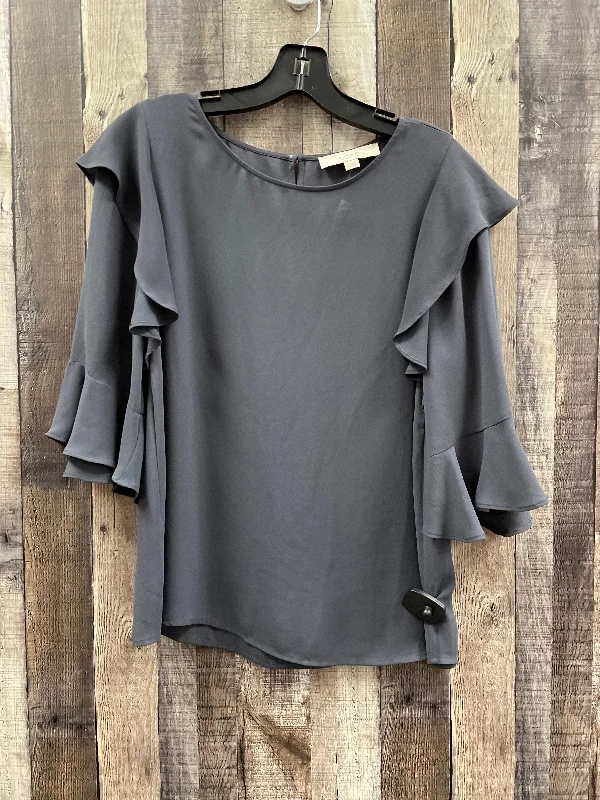 Oversized Jackets Top 3/4 Sleeve By Loft In Grey, Size: Xs