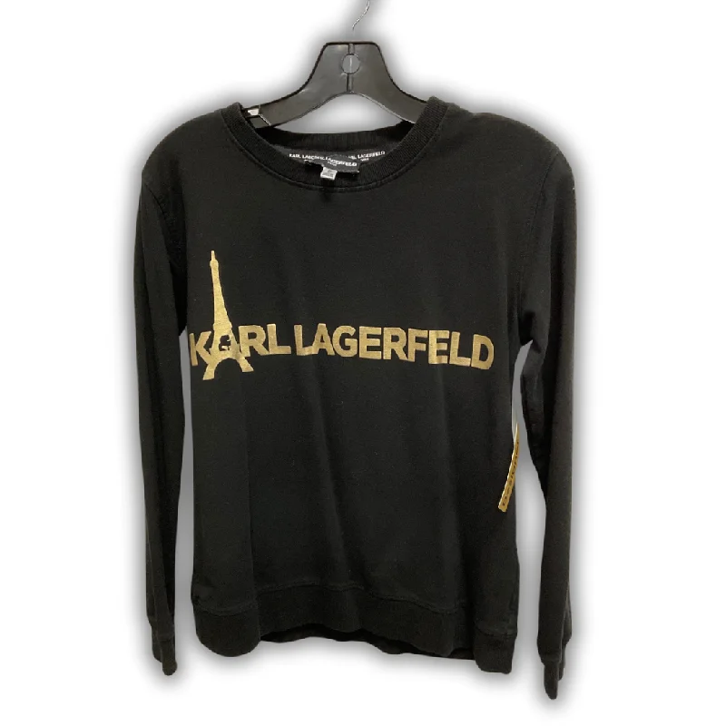 Track Pants Top Long Sleeve Designer By Karl Lagerfeld In Black, Size: Xs