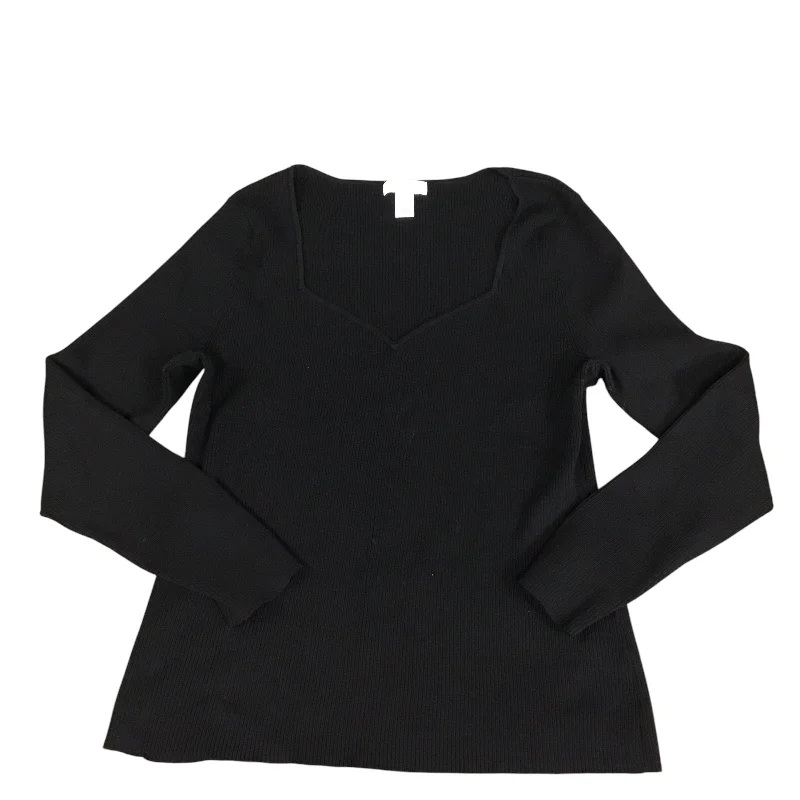 Formal Wear Top Long Sleeve Basic By H&m In Black, Size: Xxl