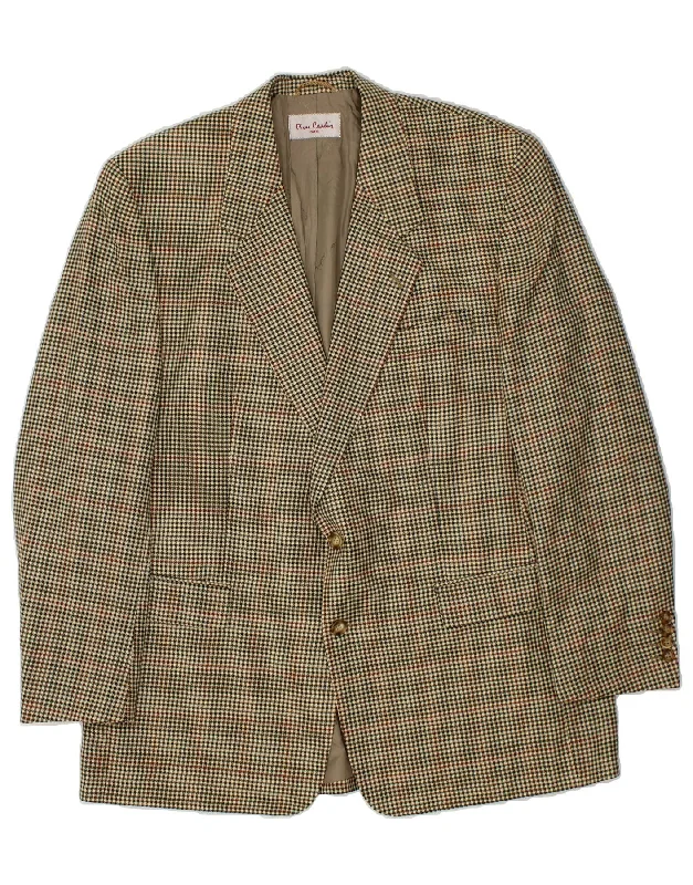 Statement Shirts PIERRE CARDIN Mens 2 Button Blazer Jacket IT 56 3XL Beige Houndstooth