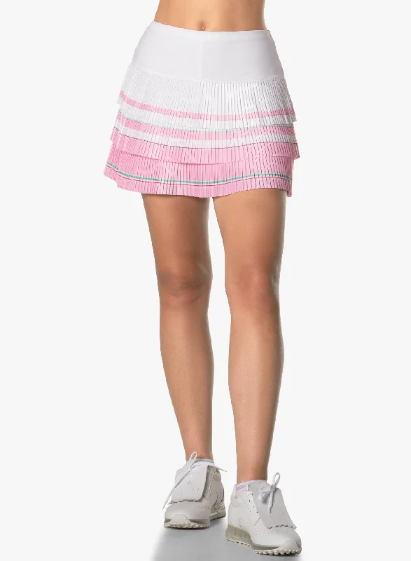 Street-inspired Deco Stripe Pleated Skort-short