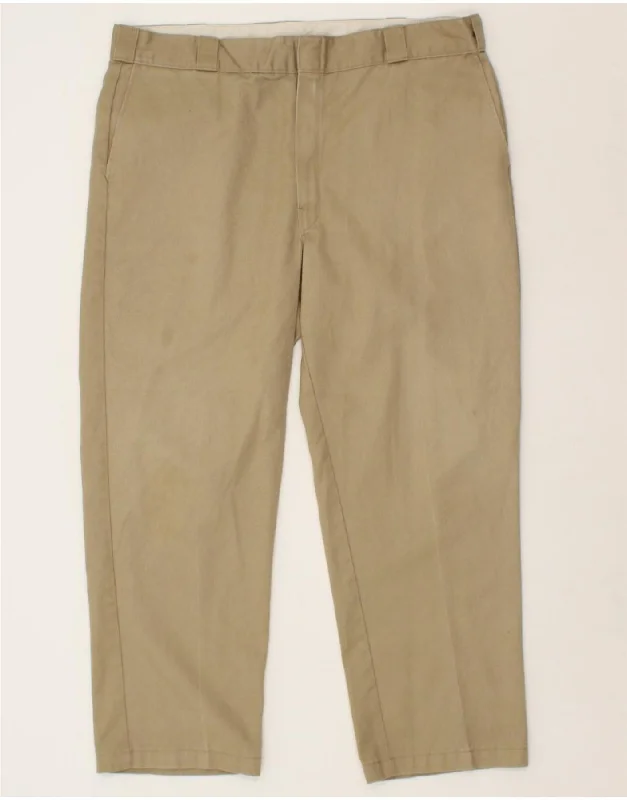 Preppy Pants DICKIES Mens Straight Chino Trousers W40 L28  Beige