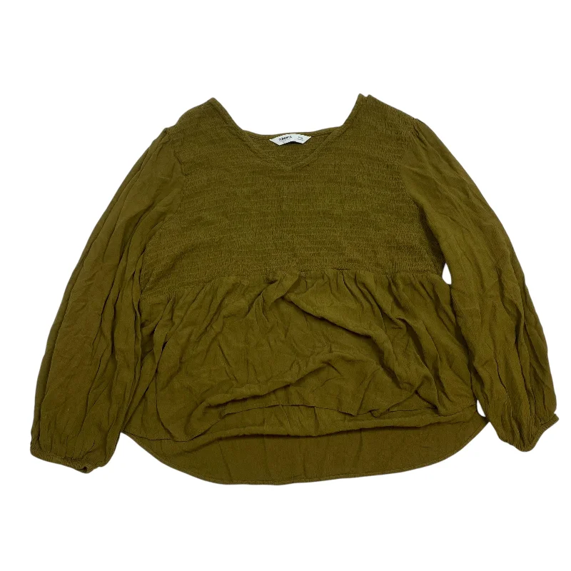 Relaxed Shirts Top Long Sleeve By Sonoma In Green, Size: 1x