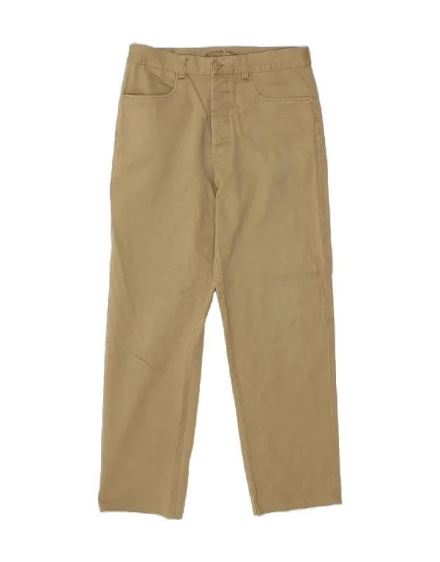 Street Casual RIFLE Mens Straight Casual Trousers W33 L30 Beige Cotton