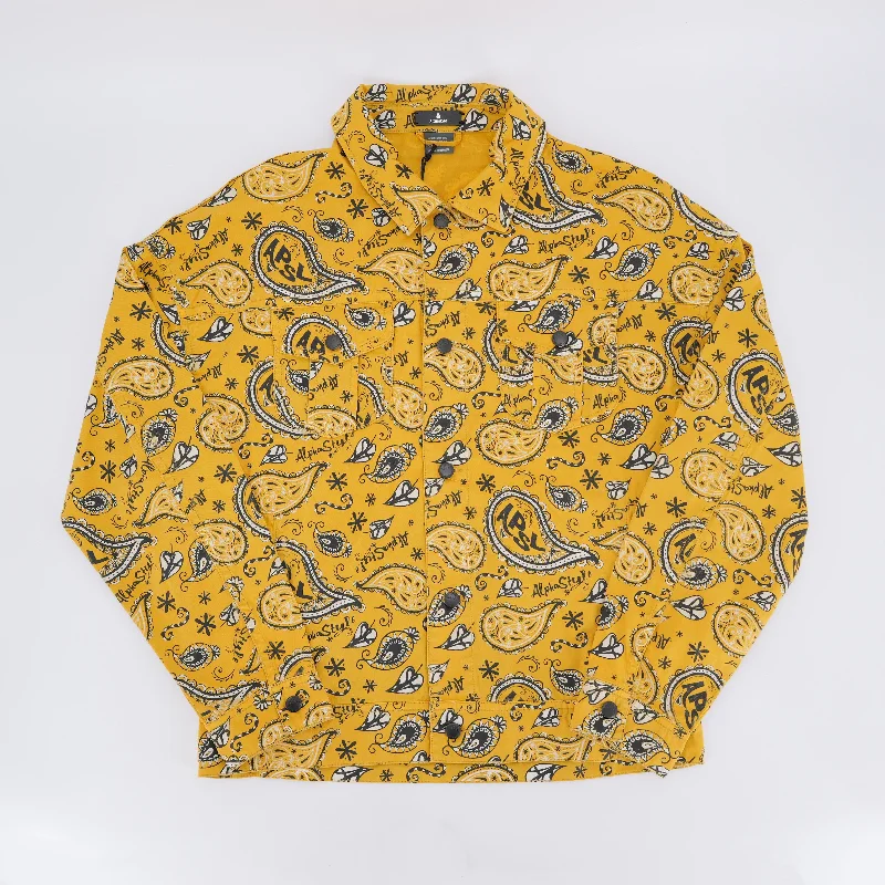 Street-inspired STAN PRINTED TRUCKER JACKET YELLOW