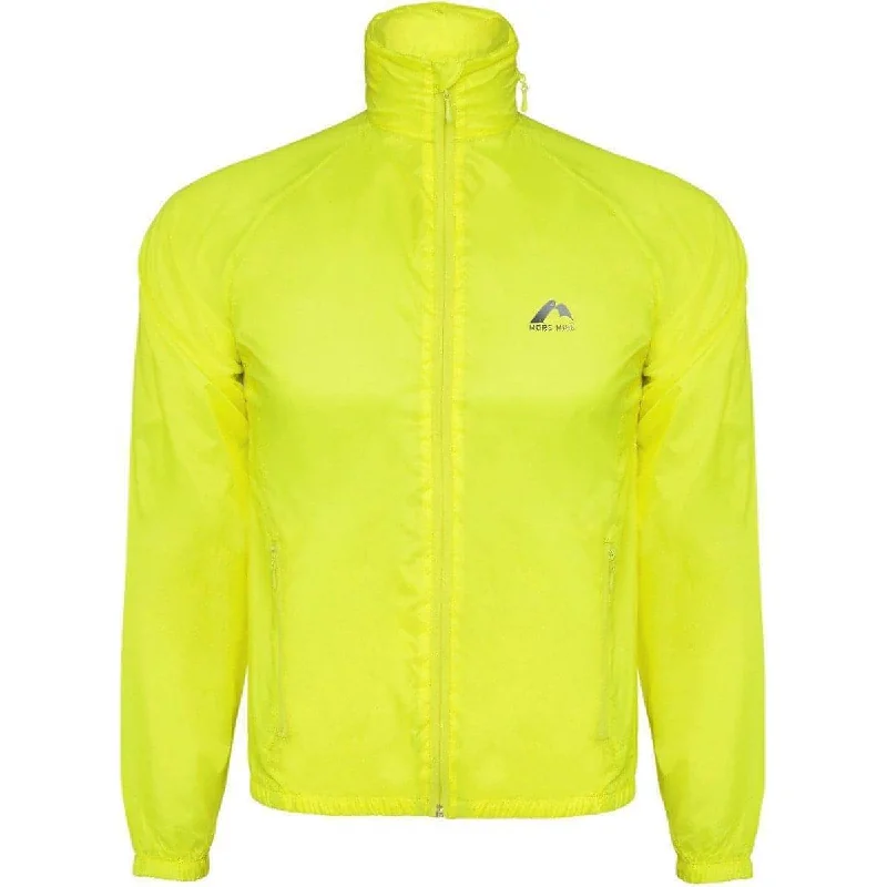 Monochrome Style More Mile Neon Hooded Windbreaker Mens Running Jacket - Yellow