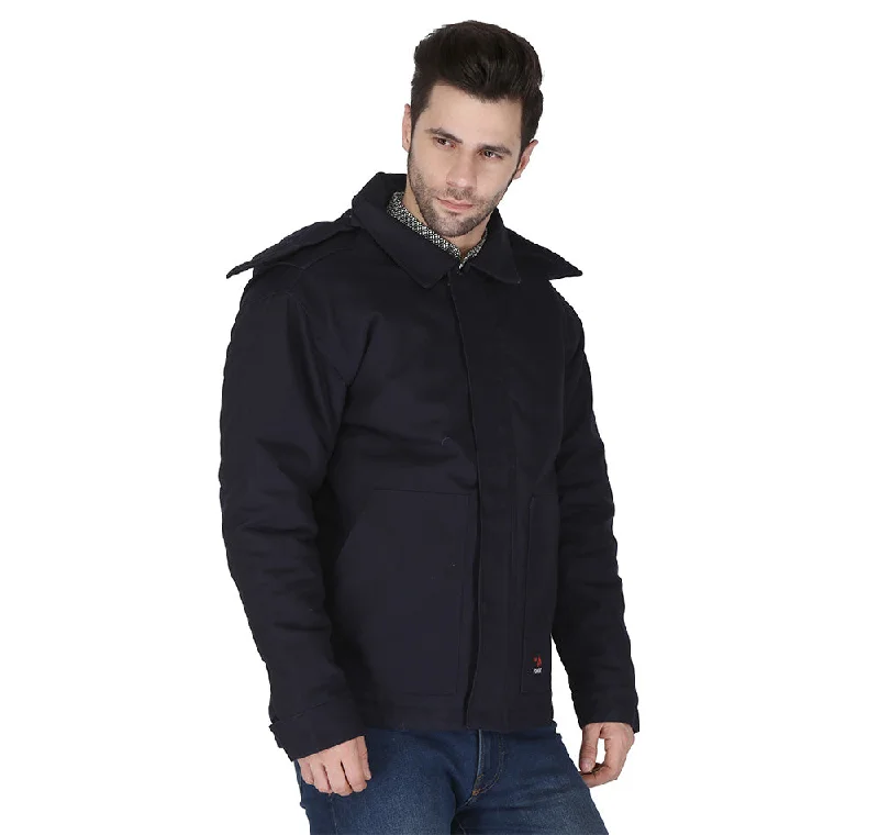 Monochrome Style Forge Fr Men's Navy Insulated Duck Hooded Jacket