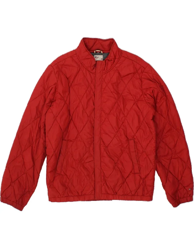 Slim-fit Shirts TOMMY HILFIGER Mens Quilted Jacket UK 40 Large Red Nylon