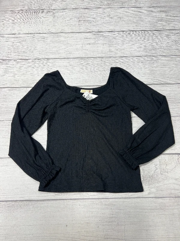 Monochrome Style New! Top Long Sleeve Designer By Michael Kors In Black, Size: S