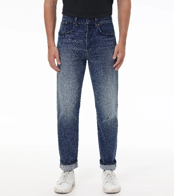 Sports Tights Straight Slim Jeans In Bowery Wash