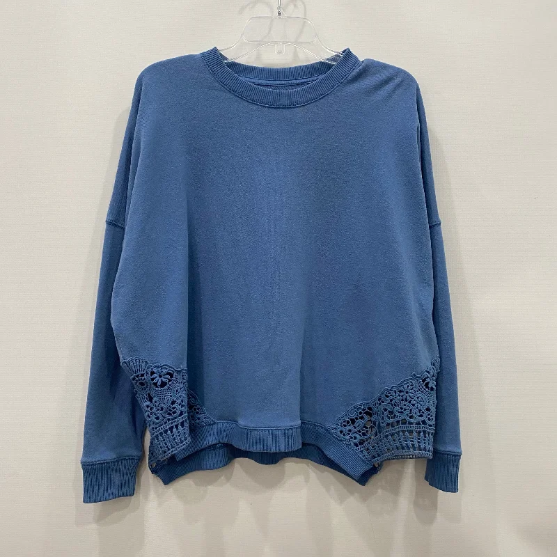 Trendy Jeans Top Long Sleeve By Aerie In Blue, Size: Xs