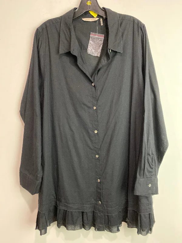 Denim Shirts Top Long Sleeve By Soft Surroundings In Black, Size: 1x