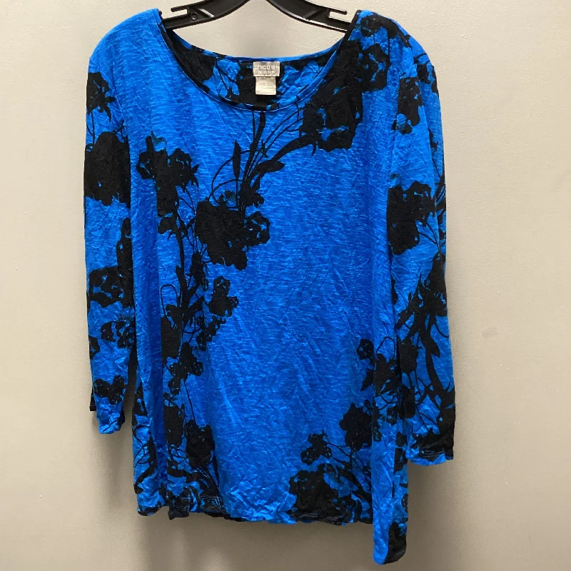 Urban Style Top 3/4 Sleeve By Chicos In Blue, Size: L