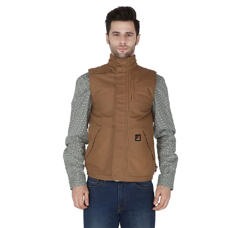 Sporty Looks Forge Fr Men's Brown Canvas Duck Vest