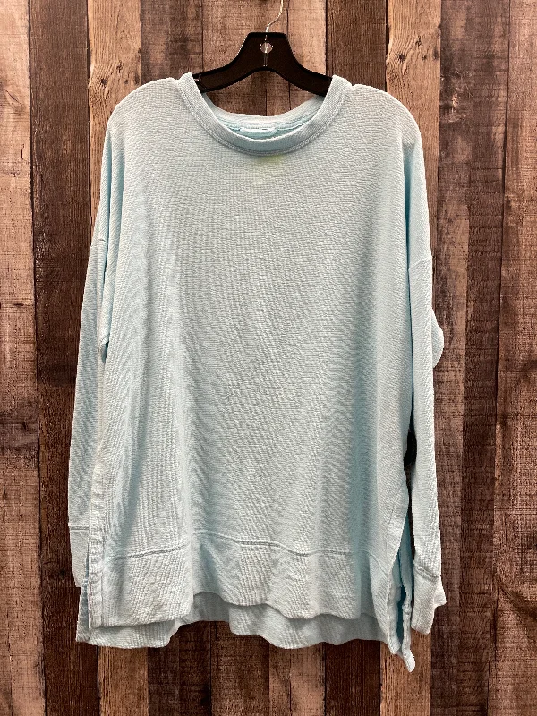 Cool Boots Top Long Sleeve By Aerie In Blue, Size: M