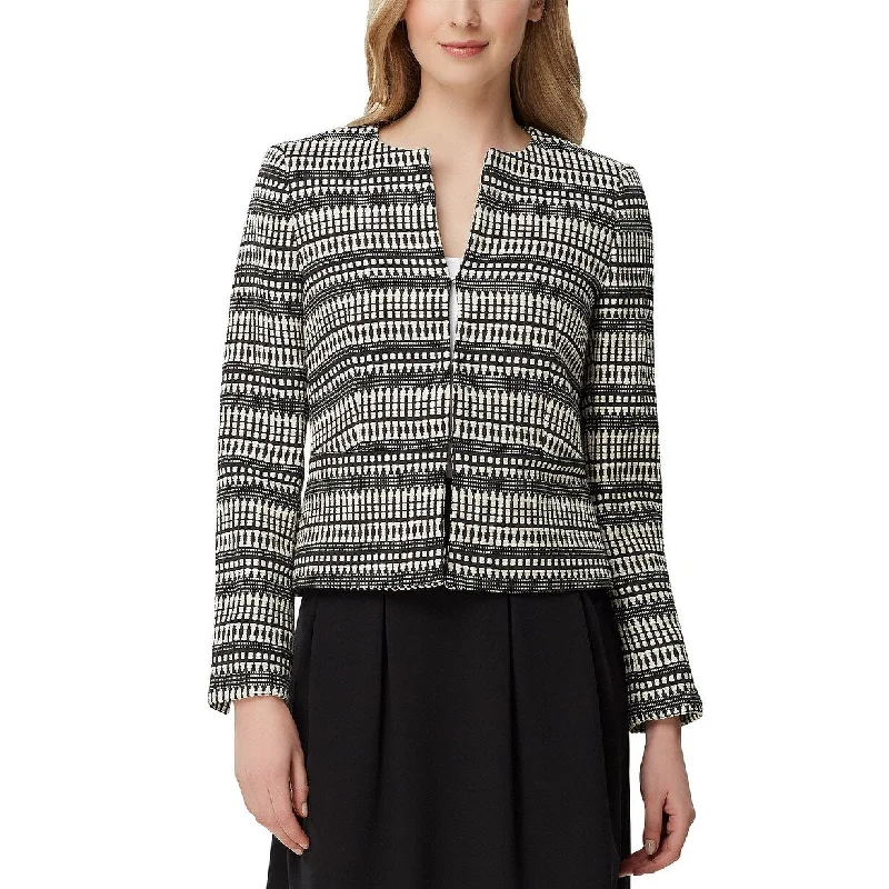 Slim Fit Suits Tahari Asl Women's Jacquard Peplum Jacket Dark Gray Size 12