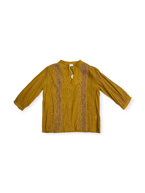 Warm Cardigans Top 3/4 Sleeve By By Together In Yellow, Size: S