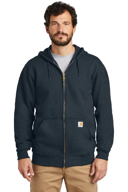 Cargo Shorts Carhartt Mens Full Zip Hooded Sweatshirt Hoodie w/ Pockets - Navy Blue