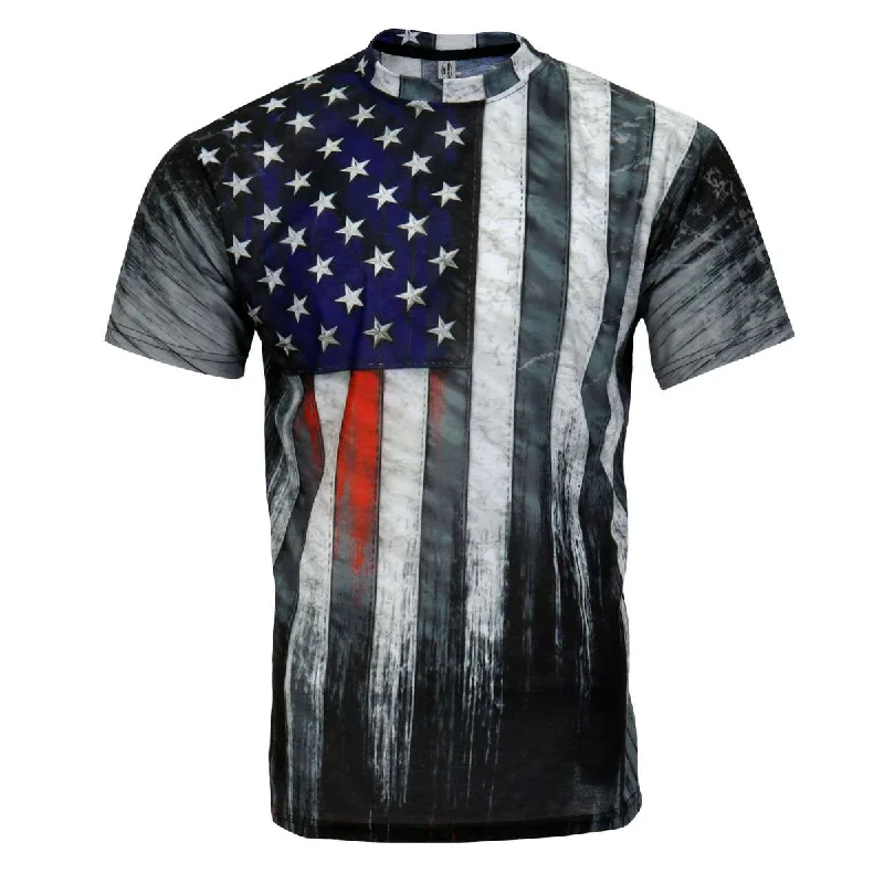 Warm Cardigans Hot Leathers Men's Short Sleeve American Flag 3D All Over Printed T-Shirt GMB1002