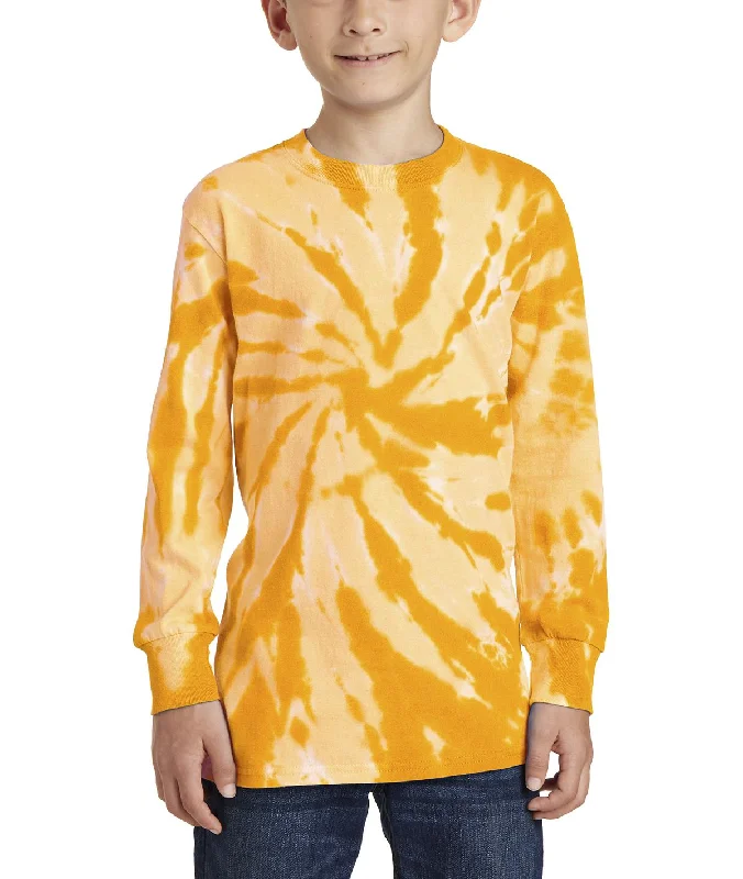 Cargo Pants Youth Long Sleeve Tie-Dye T-Shirt - Turquoise