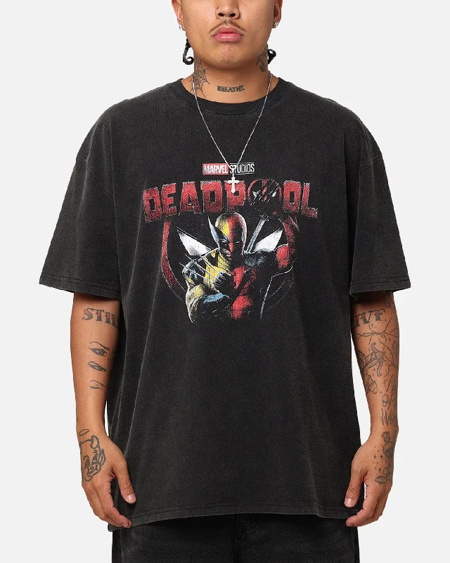 Casual Trousers Goat Crew Marvel Deadpool Poster Heavy T-Shirt Vintage Black