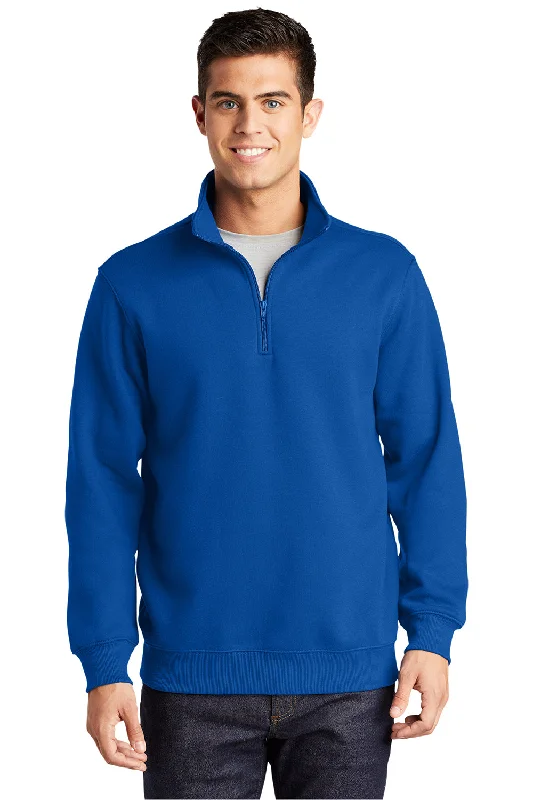 Classic Blazers Sport-Tek Mens Shrink Resistant Fleece 1/4 Zip Sweatshirt - True Royal Blue