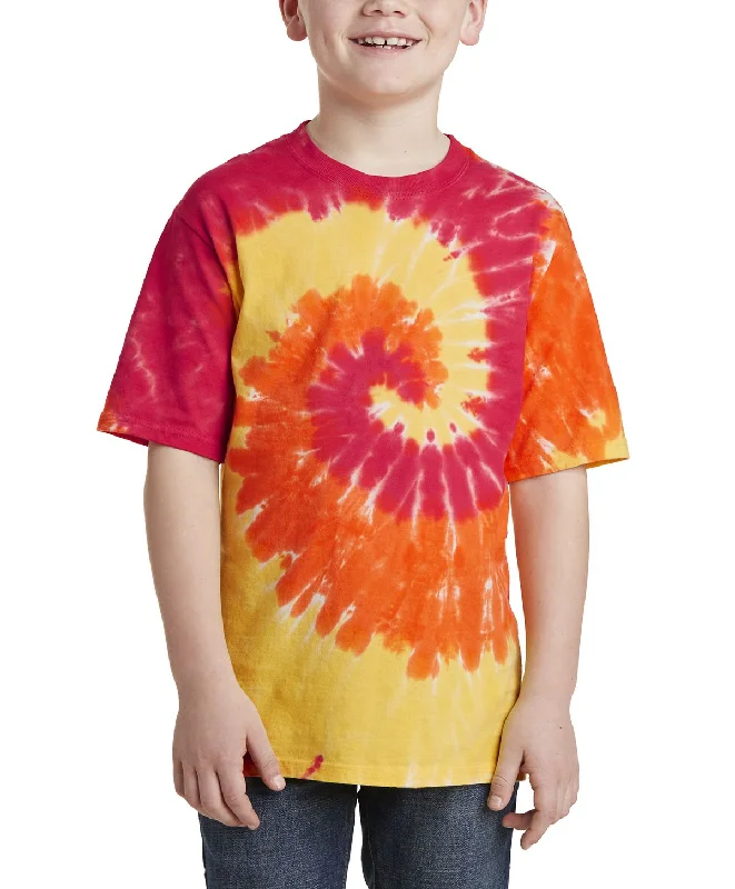 Polo Shirts Youth Short Sleeve Tie-Dye T-Shirt - Watercolor Spiral