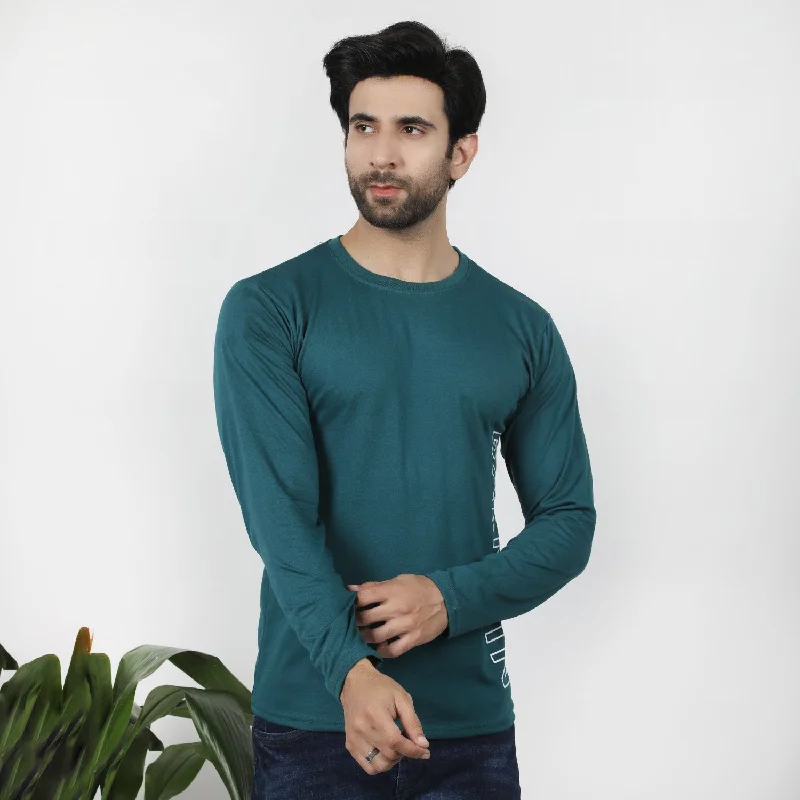 Casual Shirts Men's Full Sleeves T-Shirt - Steel Green