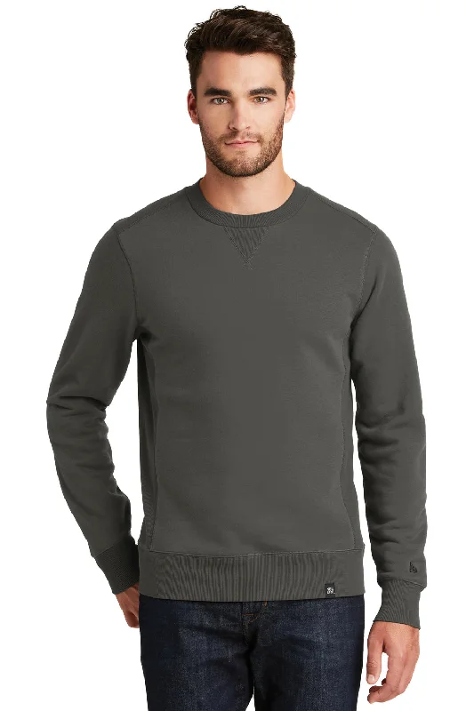 Sporty Sneakers New Era Mens Sueded French Terry Crewneck Sweatshirt - Graphite Grey