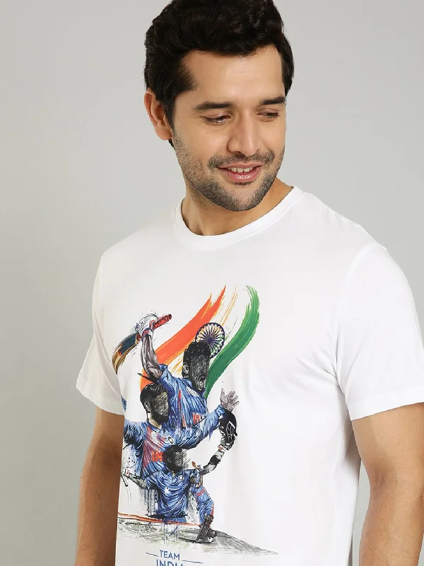 Streetwear Fashion Men Team India Graphic Crew Neck T-Shirt