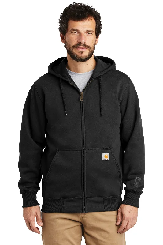 Leather Sneakers Carhartt Mens Paxton Rain Defender Water Resistant Full Zip Hooded Sweatshirt Hoodie w/ Pockets - Black