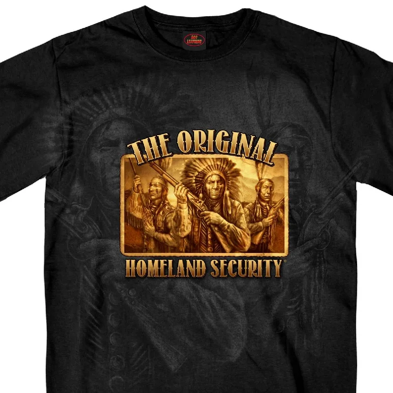 Cargo Pants Hot Leathers GMS1460 Men's Original Homeland Security Native American Black T-Shirt