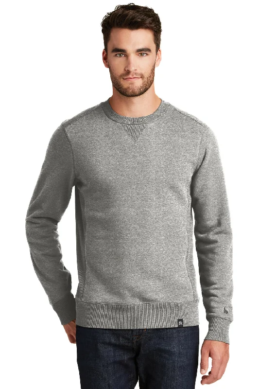 Modern Denim New Era Mens Sueded French Terry Crewneck Sweatshirt - Light Graphite Grey Twist