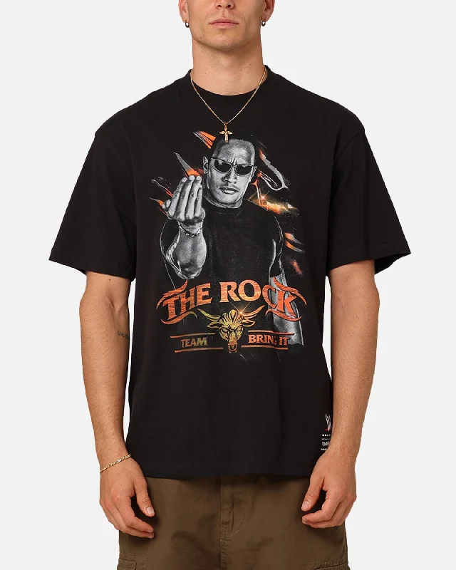 Street Boots Mitchell & Ness X WWE Dwayne "The Rock" Johnson Team Bring It T-Shirt Overdyed Black